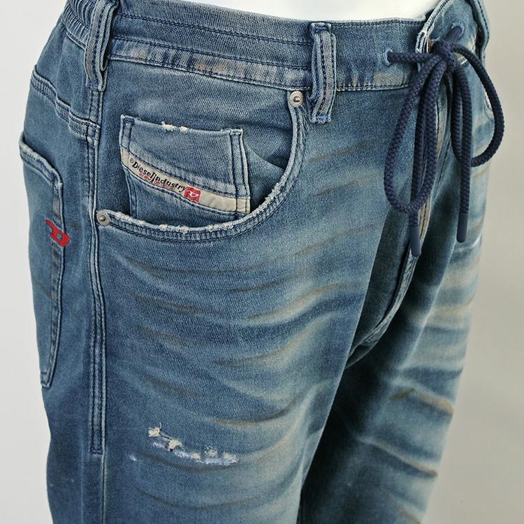 DIESEL ジョグジーンズ JOGG JEANS ディストレスト デニム A14847-068RY 2032 D-KROOLEY-B JOGG-01：ブルーの画像