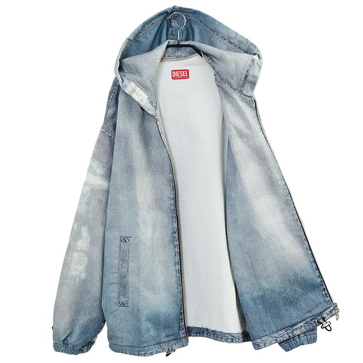 diesel パーカー　ディーゼル　ビンテージ風 DIESEL（ディーゼル）の「メンズ パーカー レイヤード 顔料染め