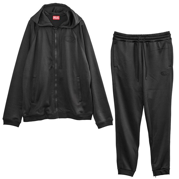 ディーゼル DIESEL セットアップ ジャージ パーカー 裾ジップ パンツ オーバルD A18726/A18727-9XX メンズの画像