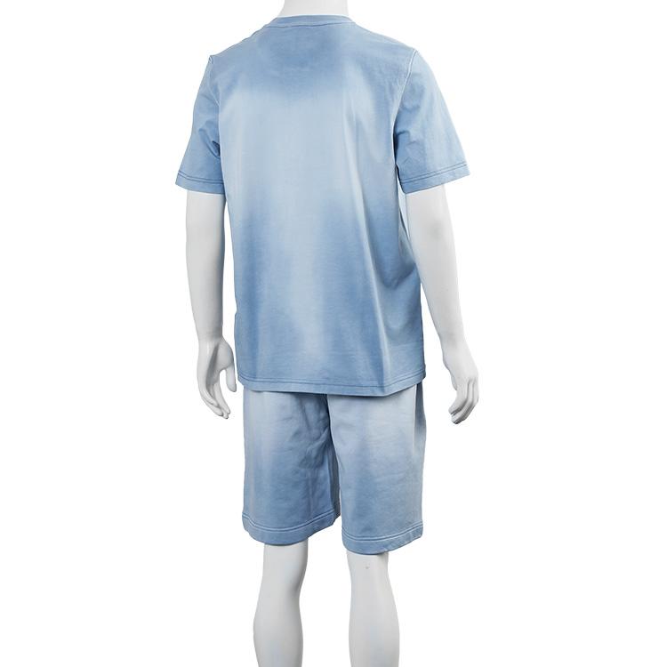 ディーゼル DIESEL セットアップ Tシャツ スウェット ハーフパンツ ブルー フェードカラー A16621/A16516-85X メンズの画像