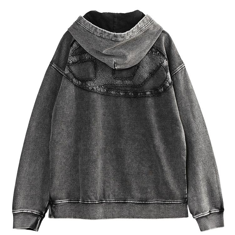ディーゼル DIESEL パーカー スウェット オーバルD S-BOXT-HOOD-DEN A19325-0KIBZ メンズ デニムライク ガーメントダイ ブラックの画像