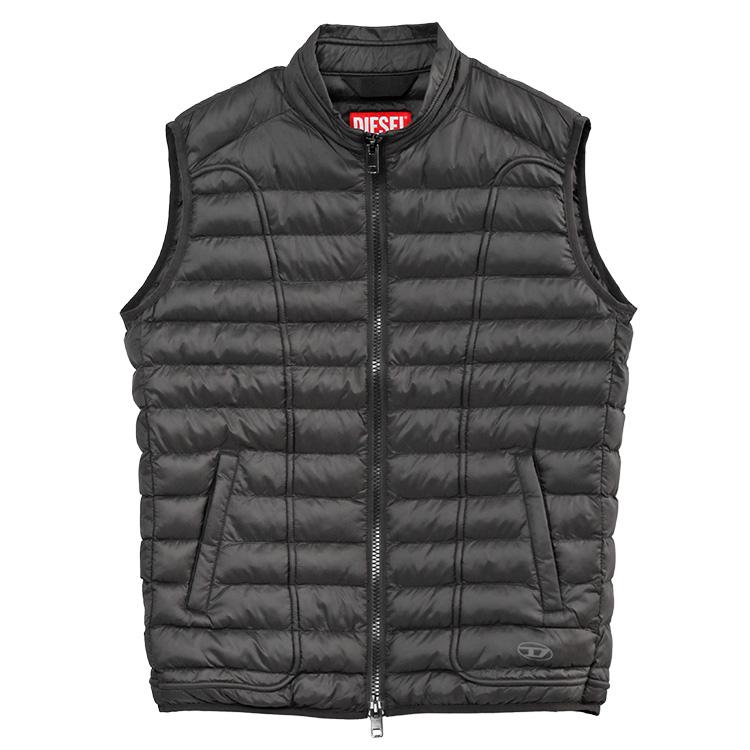 ディーゼル DIESEL オーバルD ホーキル 中綿ベスト レギュラーフィット A10693-0BHAZ W-HAWKYL-SL-9XX ブラック｜importbrand-jp｜03