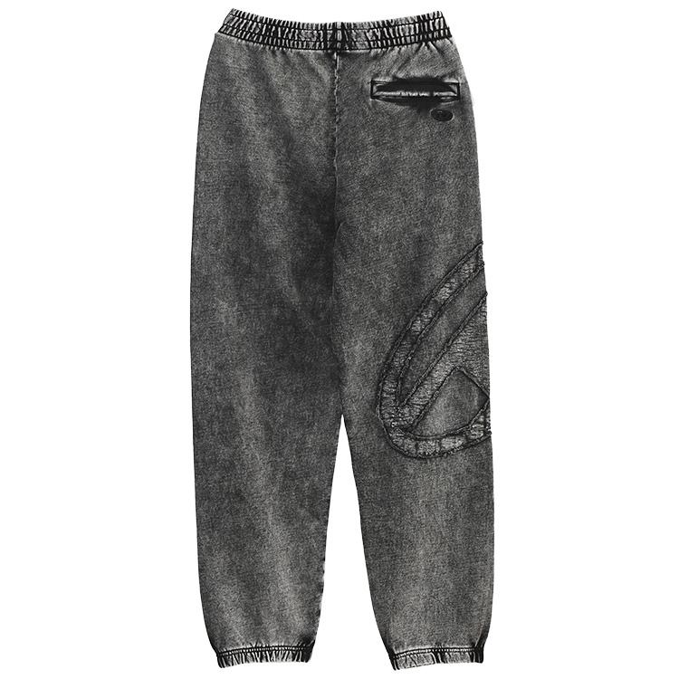 ディーゼル DIESEL スウェットパンツ オーバルD P-MARKY-DEN A19324-0KIBZ メンズ デニムライク ユーズド加工 ブラックの画像
