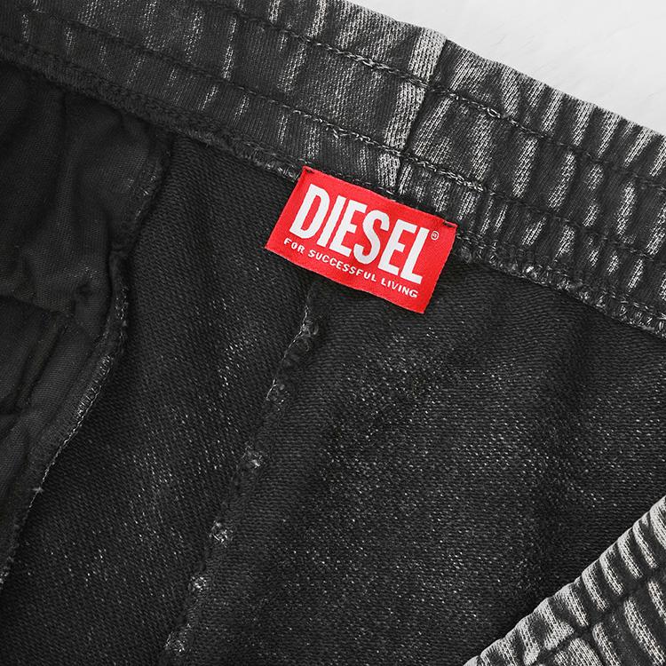 ディーゼル DIESEL スウェットパンツ オーバルD P-MARKY-DEN A19324-0KIBZ メンズ デニムライク ユーズド加工 ブラックの画像