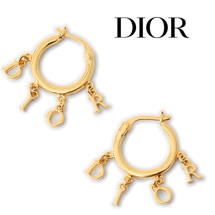 Christian Dior ゴールド ピンク フープピアス ディオール DIOR CODE ディオール コード GP ピアス(両耳用) ゴールド