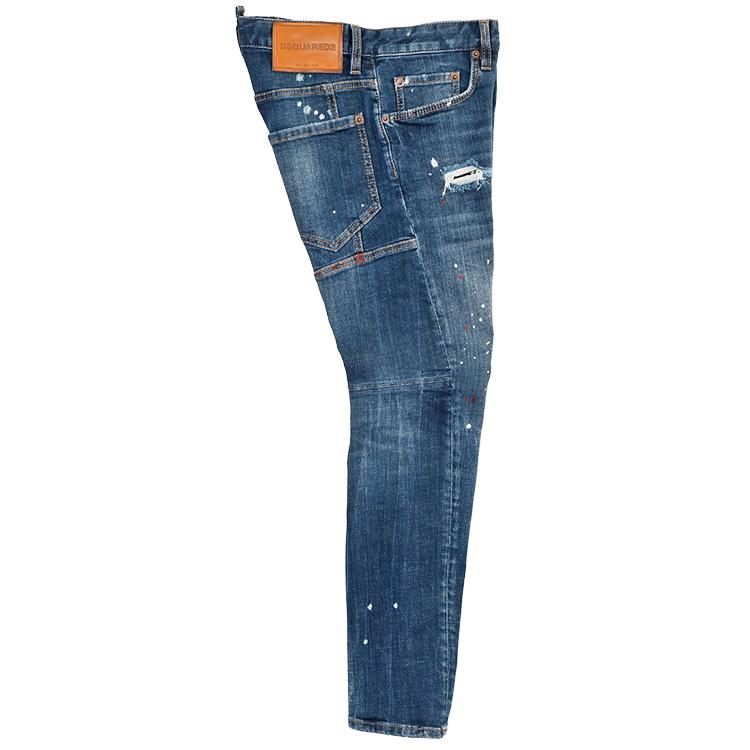 ディースクエアード DSQUARED2 ジーンズ Biker ミディアムウォッシュ メンズ S74LB1897-S30664-470の画像