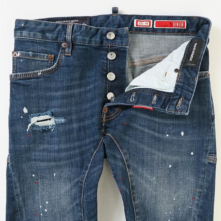 ディースクエアード DSQUARED2 ジーンズ Biker ミディアムウォッシュ メンズ S74LB1897-S30664-470の画像