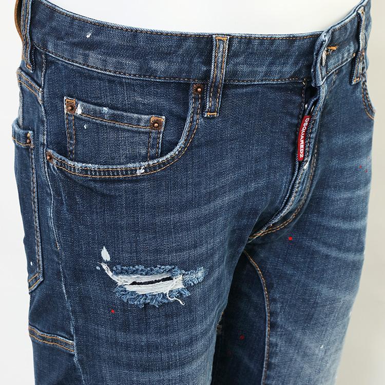 ディースクエアード DSQUARED2 ジーンズ Biker ミディアムウォッシュ メンズ S74LB1897-S30664-470の画像