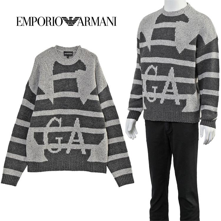 k*a様 Emporio Armani グレー ハイネックセーター M EMPORIO ARMANI アルマーニ ウール セーター オーバーサイズイーグル