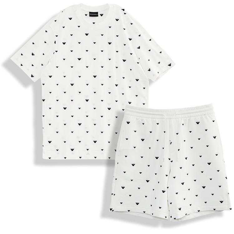 エンポリオアルマーニ EMPORIO ARMANI セットアップ Tシャツ ハーフパンツ マイクロイーグル総刺繍 EM001400/EM001403-AF10017-F0085の画像