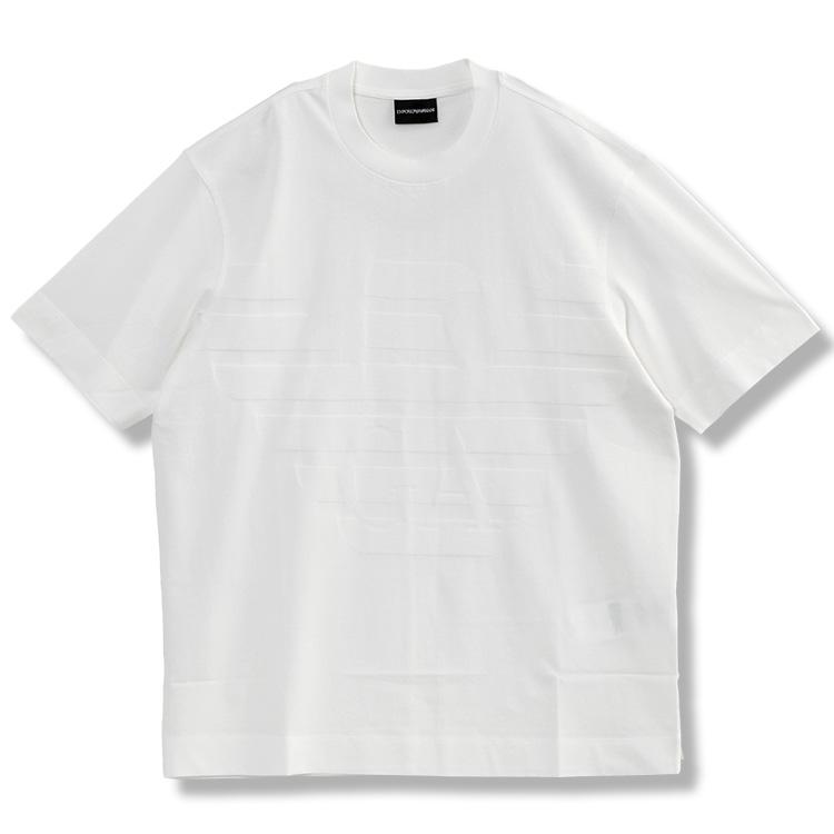 EMPORIO ARMANI アルマーニ 同色ロゴ Tシャツ ジャガードイーグル