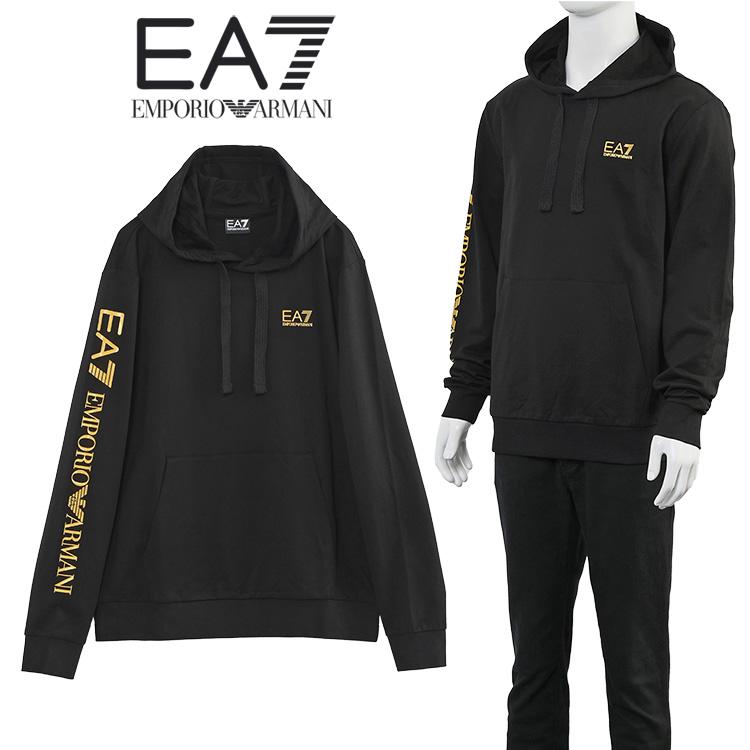 EA7 エンポリオアルマーニ EMPORIO ARMANI パーカー 袖ロゴ ブラック  