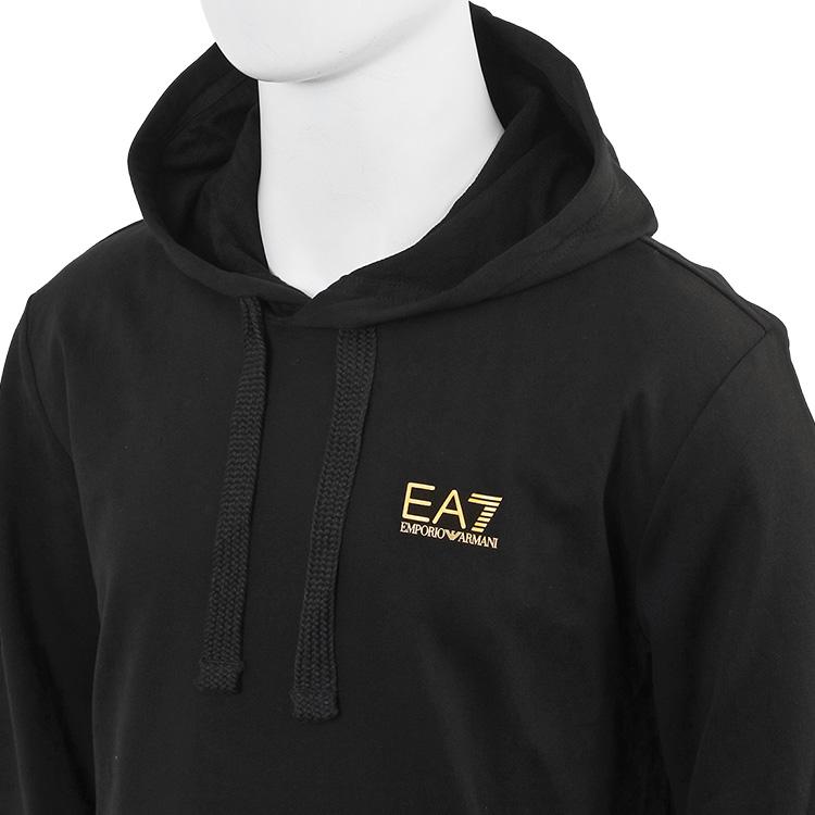 EA7 エンポリオアルマーニ EMPORIO ARMANI パーカー 袖ロゴ ブラック  