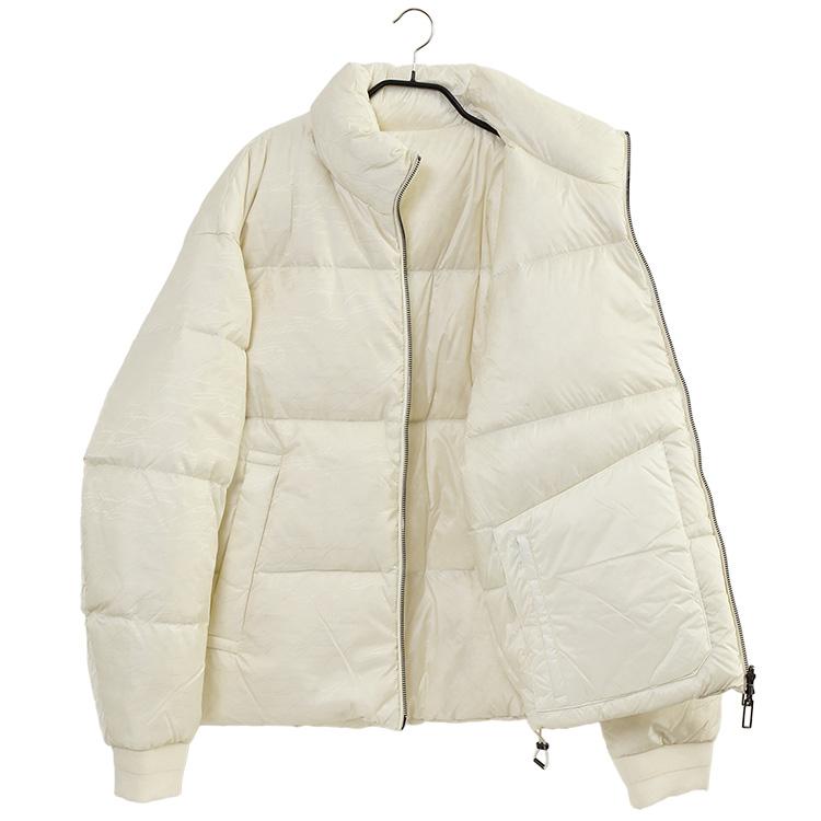 アルマーニ EMPORIO ARMANI リバーシブル ダウンジャケット 無地 × 総柄 ナイロンジャカード 6R1B65-1NVSZ-F1F5 バニラの画像
