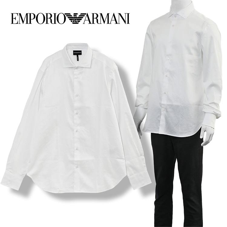 【新品未使用タグ付き】エンポリオアルマーニ　ホワイトシャツ　6A（118cm） EMPORIO ARMANI エンポリオアルマーニ シャツ コットン オールオーバー