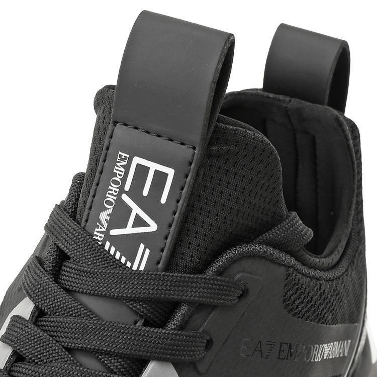 【未使用】EA7 アルマーニ ニット スニーカー イーグル ロゴ 黒 8.5 EMPORIO ARMANI EA7 (エンポリオアルマーニ) ロゴ ニット
