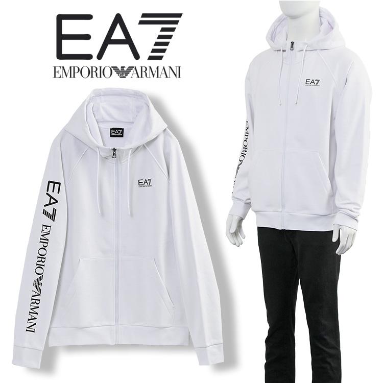 EA7 アルマーニ ジップ パーカー コットンブレンド フード付き EA7 アルマーニ ジップ パーカー コットンブレンド フード付き