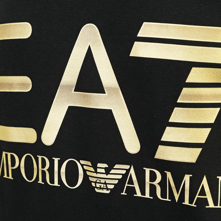 アルマーニ EA7 ロゴ入りオレンジが可愛いダブルジッパー半袖パーカー Armani - アルマーニ EA7 ロゴ入りオレンジが可愛いダブルジッパー半袖