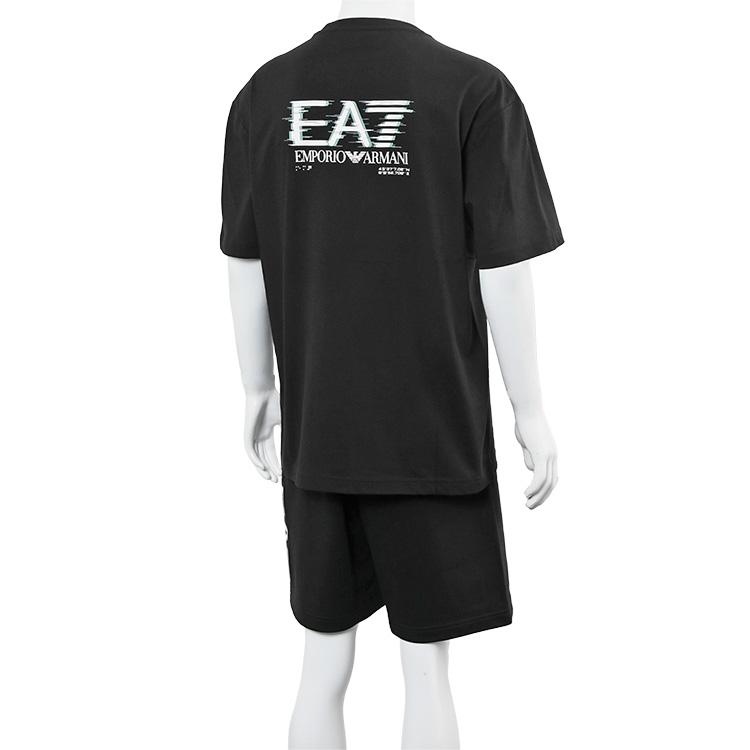 エンポリオ アルマーニ EA7 セットアップ Visibility Tシャツ スウェットハーフパンツ 7M001327/7M001329-AF17787-UC001 ブラック メンズの画像