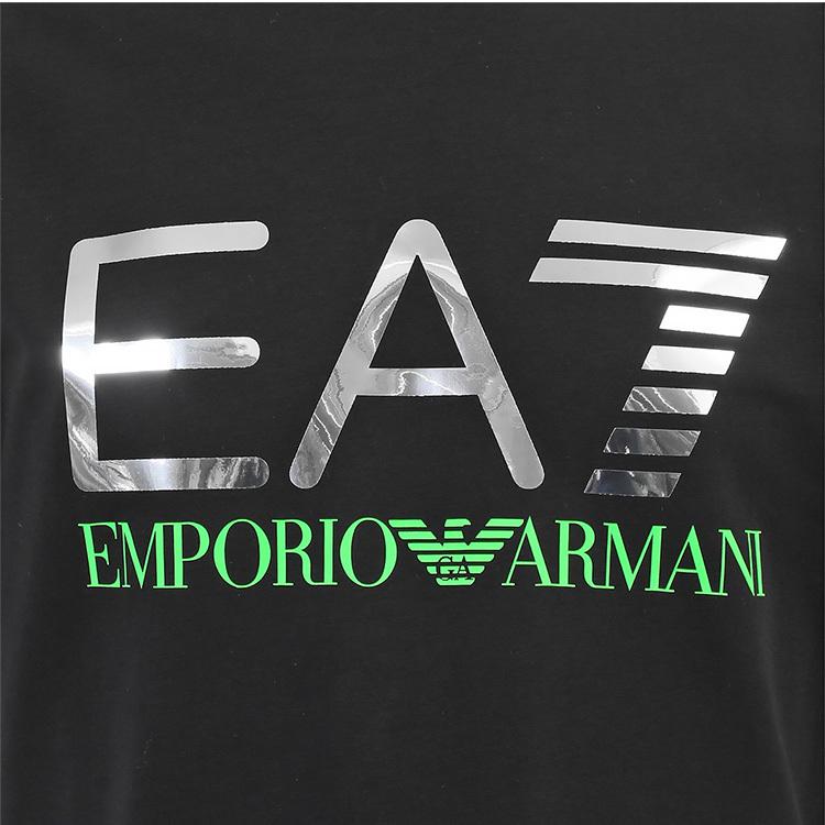 EMPORIO ARMANI EA7 半袖 Tシャツ ピカピカミラーロゴ ストレッチコットン 3LPT36-PJ5MZ-1200