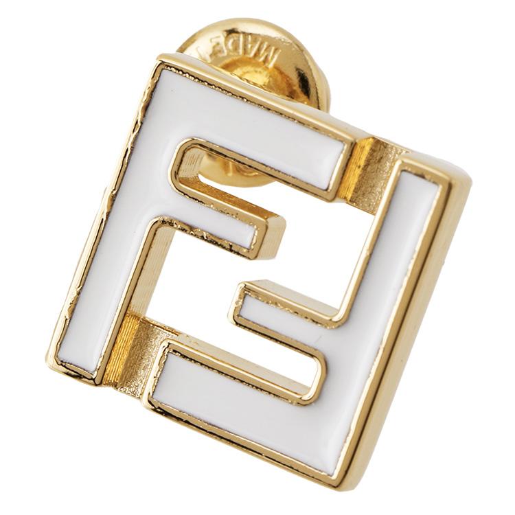 フェンディ FENDI FOREVER FF ピアス ゴールド×ホワイト 8AL294-TL9-F0A47の画像