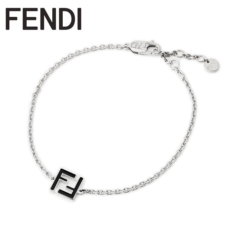 FENDI（フェンディ） FENDI FF ブレスレット メンズ ブラック×シルバー