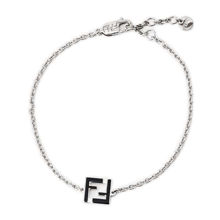 FENDI（フェンディ） FENDI FF ブレスレット メンズ ブラック×シルバー