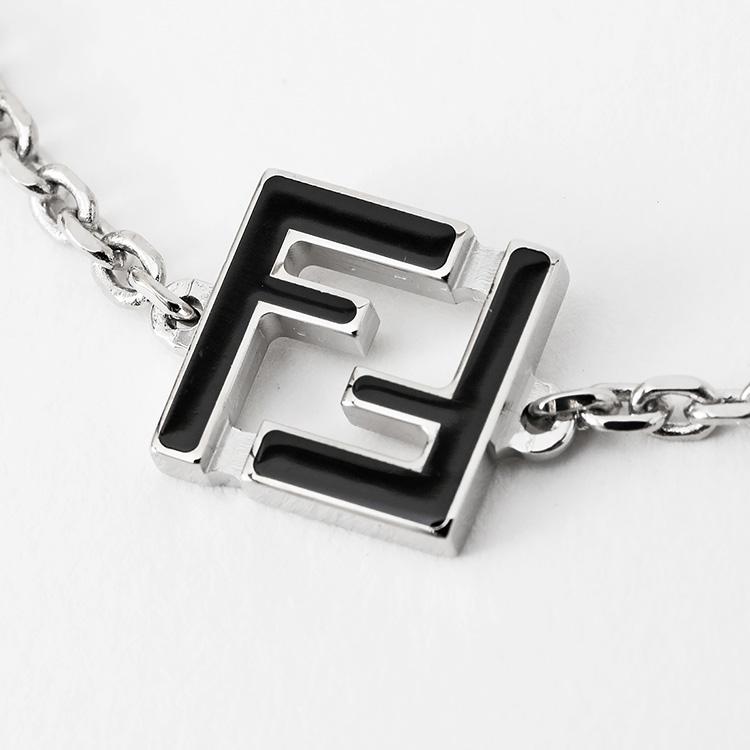 FENDI（フェンディ） FENDI FF ブレスレット メンズ ブラック×シルバー