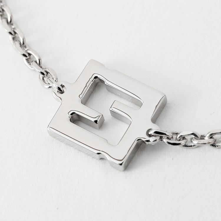 FENDI（フェンディ） FENDI FF ブレスレット メンズ ブラック×シルバー