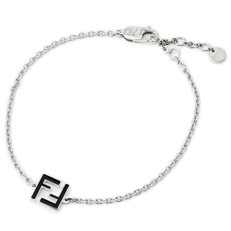 FENDI（フェンディ） FENDI FF ブレスレット メンズ ブラック×シルバー
