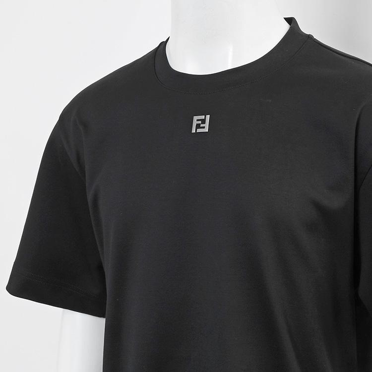 フェンディ FENDI Tシャツ ブラック FFメタルロゴ オーバーサイズ コットン メンズ FY0936-ARYY-F0QA1の画像