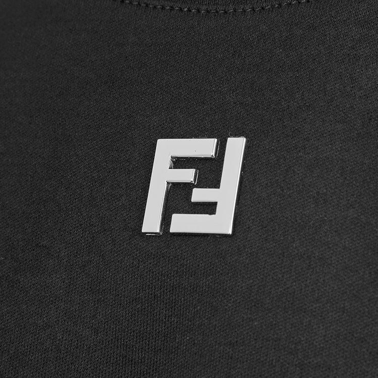 フェンディ FENDI Tシャツ ブラック FFメタルロゴ オーバーサイズ コットン メンズ FY0936-ARYY-F0QA1の画像