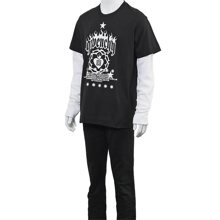 ジバンシィ GIVENCHY ロンT レイヤード Tシャツ BM71G53YHU-001 BLACK｜importbrand-jp｜04