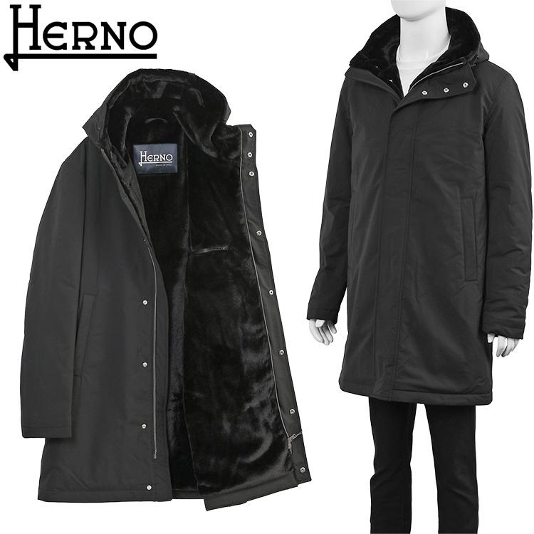 HERNO ヘルノ14A ブラックファーコート HERNO（ヘルノ） 25AWモデル レディース フェイクファー ダウンコート
