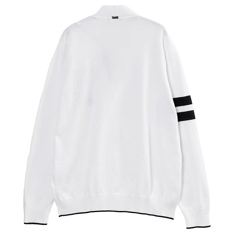 ヘルノ HERNO Hロゴ コットンカーディガン MC000211U 72140 1000 BIANCO メンズ 14ゲージ メリヤス編み レギュラーフィットの画像