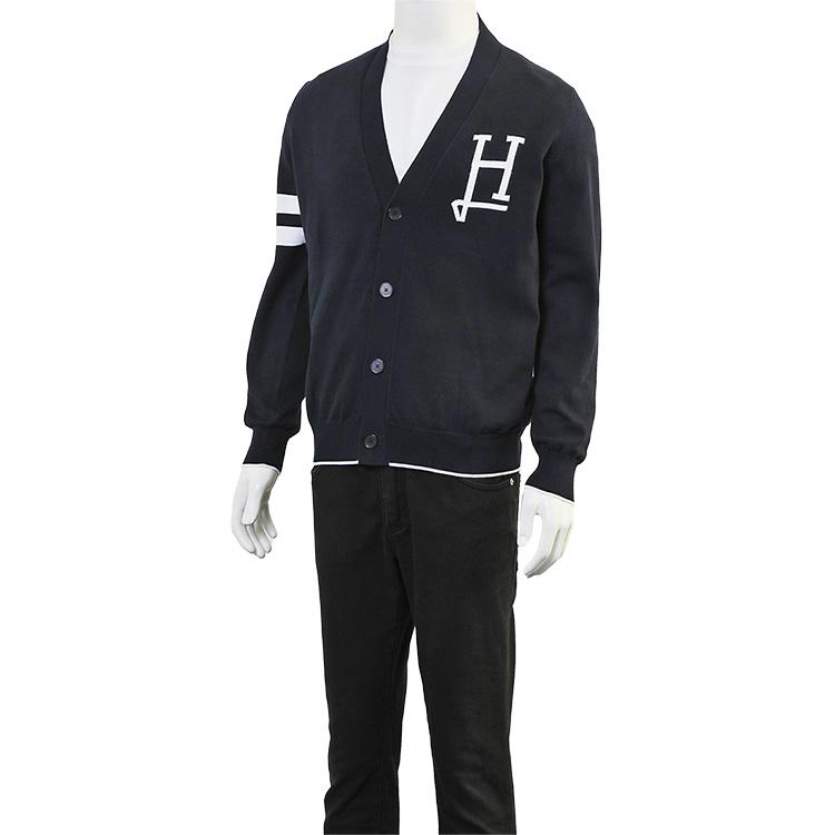 ヘルノ HERNO Hロゴ コットンカーディガン ネイビー MC000211U 72140 9200 BLU NAVY メンズ 14ゲージ メリヤス編み レギュラーフィットの画像