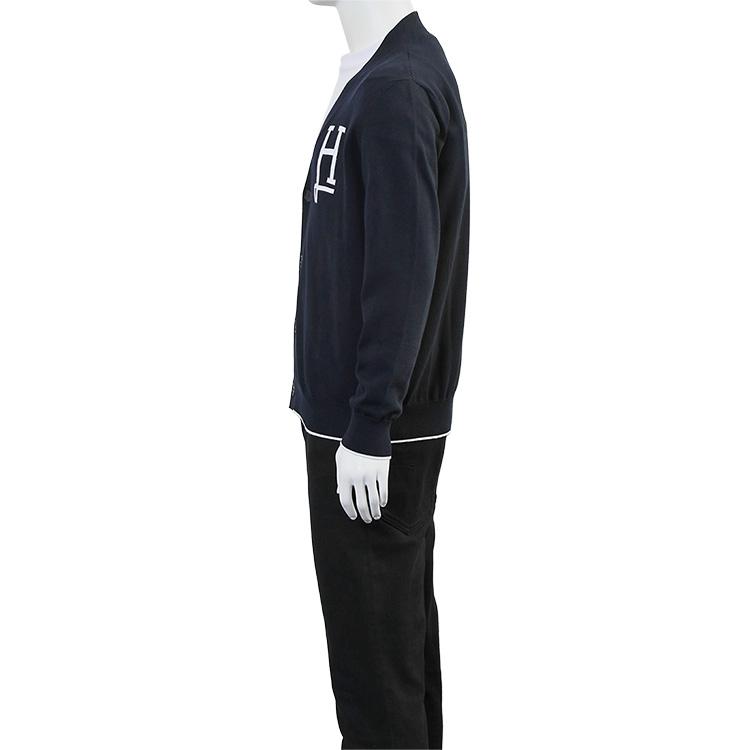 ヘルノ HERNO Hロゴ コットンカーディガン ネイビー MC000211U 72140 9200 BLU NAVY メンズ 14ゲージ メリヤス編み レギュラーフィットの画像