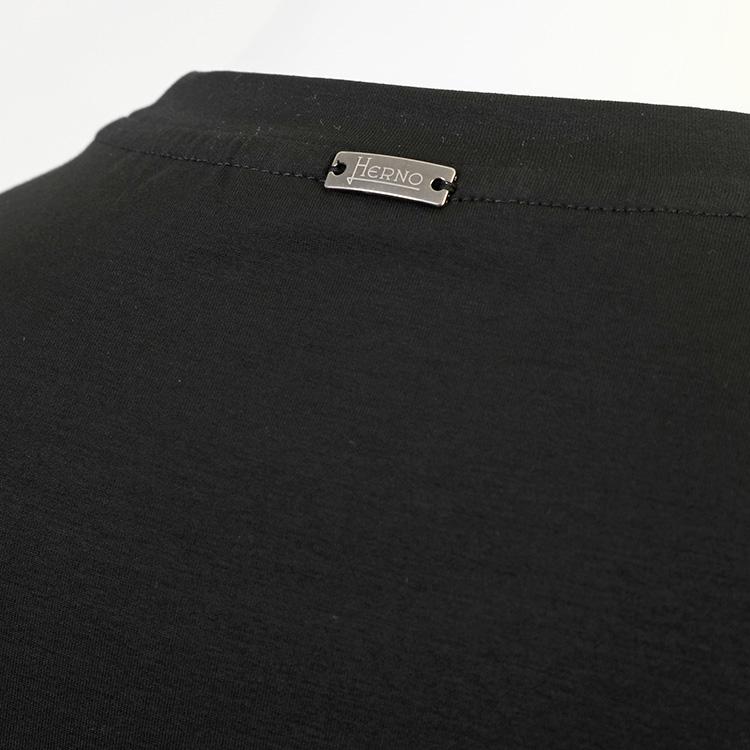 HERNO ヘルノ スーパーファインコットンストレッチカットソー 48 ブラック HERNO（ヘルノ） スーパーファインコットンストレッチ Tシャツ