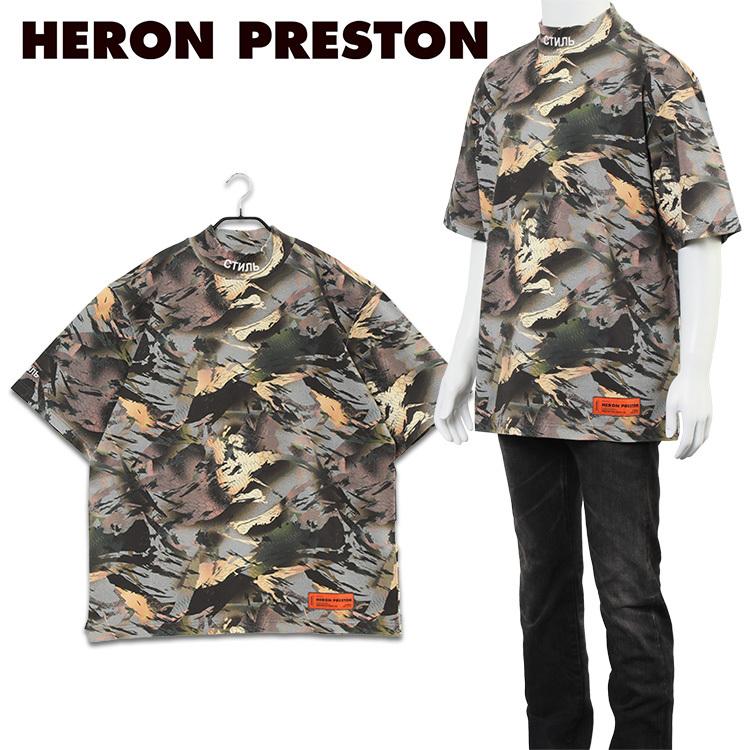 HERON PRESTON（ヘロンプレストン） 迷彩 モックネック Tシャツ CAMO