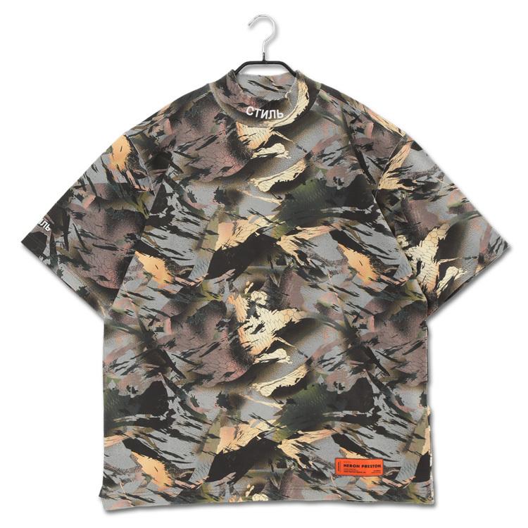 HERON PRESTON（ヘロンプレストン） 迷彩 モックネック Tシャツ CAMO