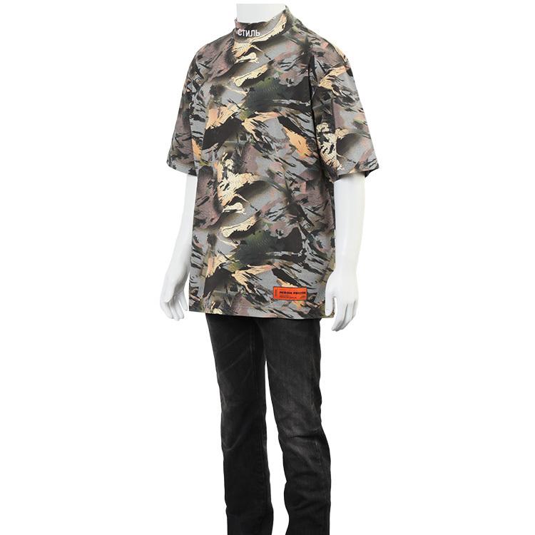 HERON PRESTON（ヘロンプレストン） 迷彩 モックネック Tシャツ CAMO