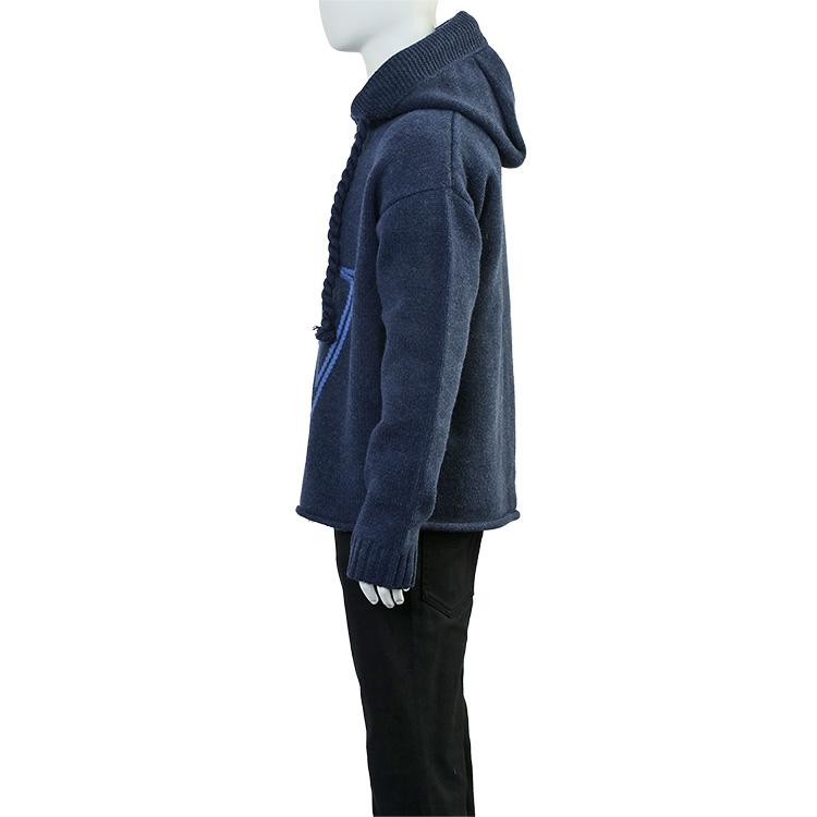 JW ANDERSON ウールニット ジップ パーカー メタルジップ リラックスフィット KW1429-YN0412-768 スティールブルーの画像