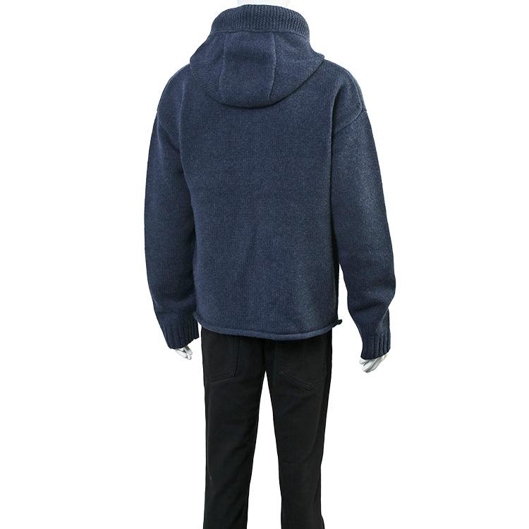 JW ANDERSON ウールニット ジップ パーカー メタルジップ リラックスフィット KW1429-YN0412-768 スティールブルーの画像