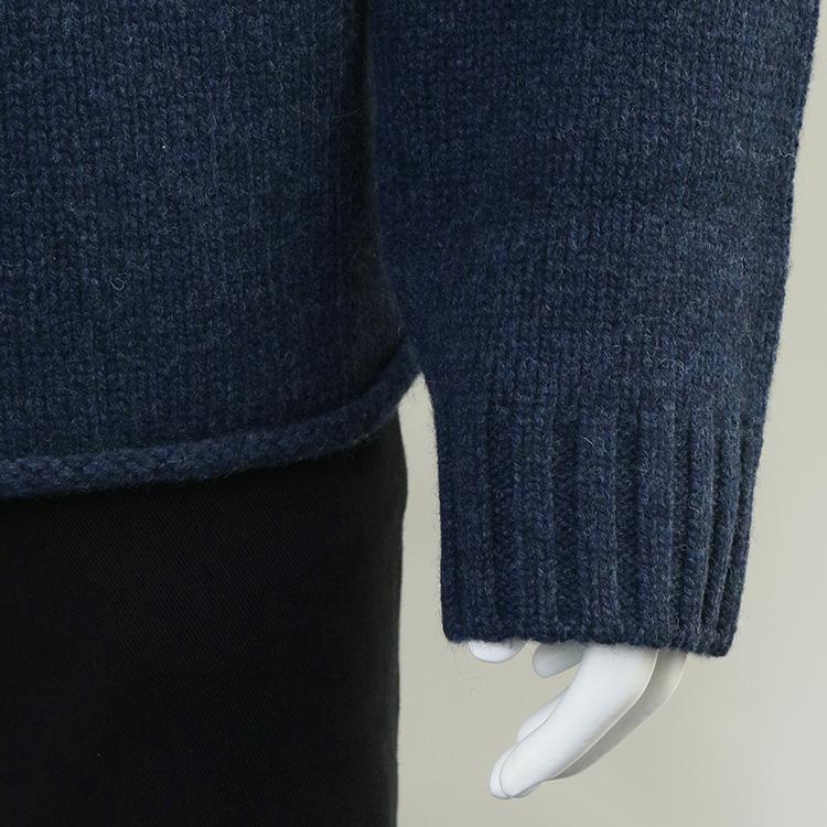JW ANDERSON ウールニット ジップ パーカー メタルジップ リラックスフィット KW1429-YN0412-768 スティールブルーの画像