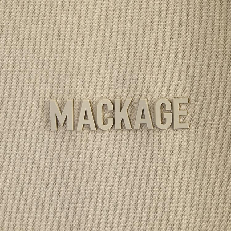 マッカージュ MACKAGE ダブルリブネック Tシャツ TEE-MNV-TAUPE WHITE オーガニックコットン メンズの画像