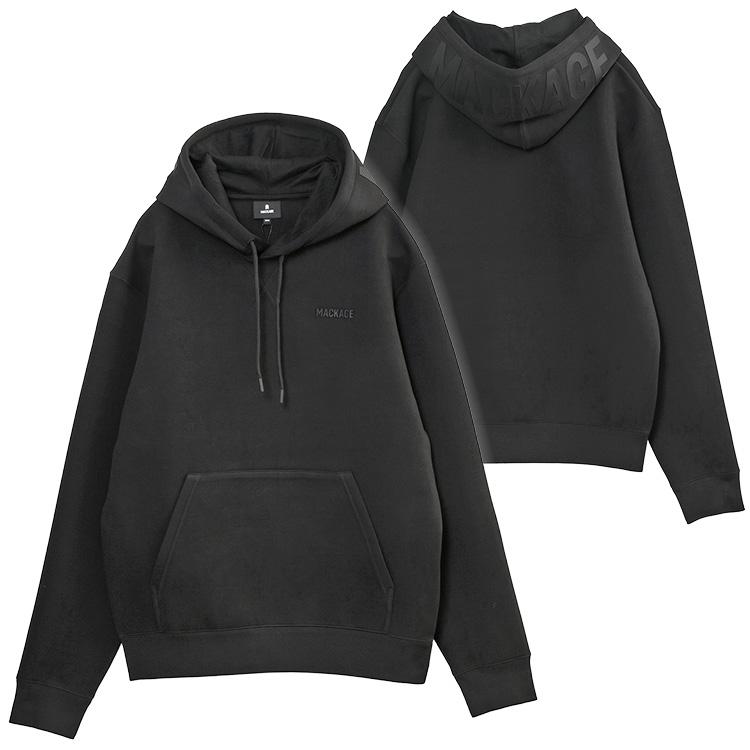 マッカージュ MACKAGE 同色ロゴ パーカー ダブルフェイスジャージー KOLTON-Z-BLACKの画像