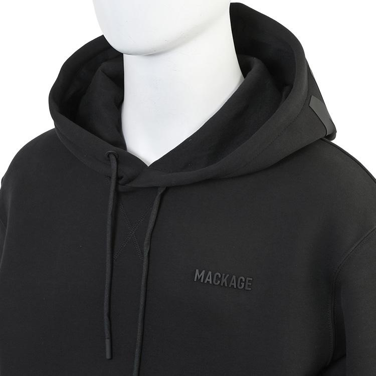 マッカージュ MACKAGE 同色ロゴ パーカー ダブルフェイスジャージー KOLTON-Z-BLACKの画像