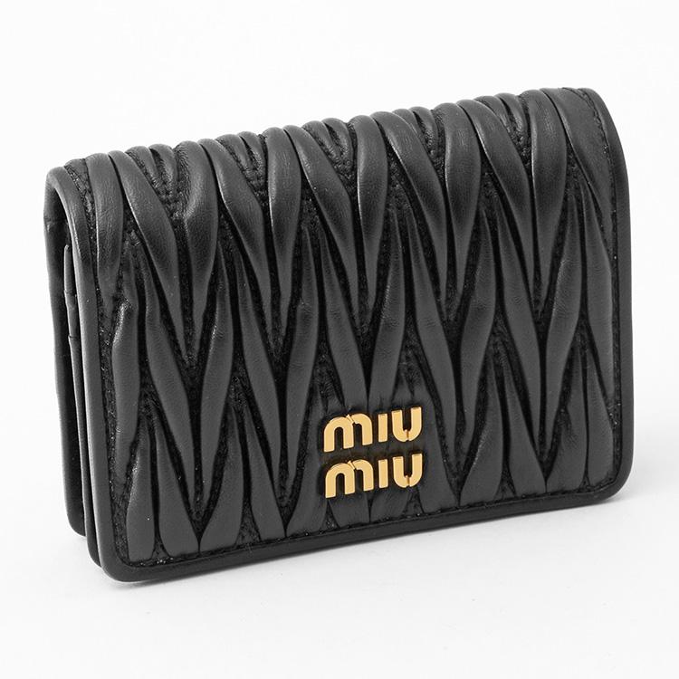な*ゆ様 ゆ*う様 miu miu 二つ折り財布 ブラック RFID 箱・付属品 miu miu（ミュウミュウ） 二つ折り財布 MIUMIU 5MV021 AFPP F0002