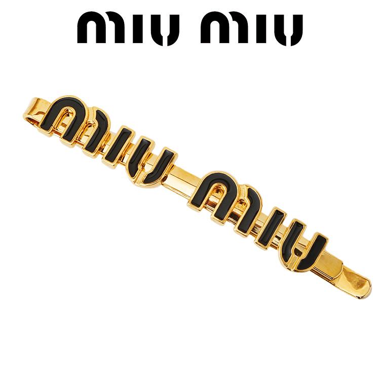 miu miu（ミュウミュウ） エナメルメタル ヘアクリップ ロゴ 5IF146