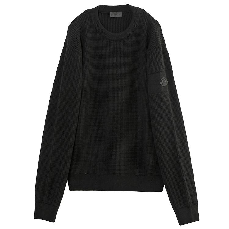 MONCLER モンクレール Matt Black ウール ワッフル セーター 9C000-03-M1131-999の画像